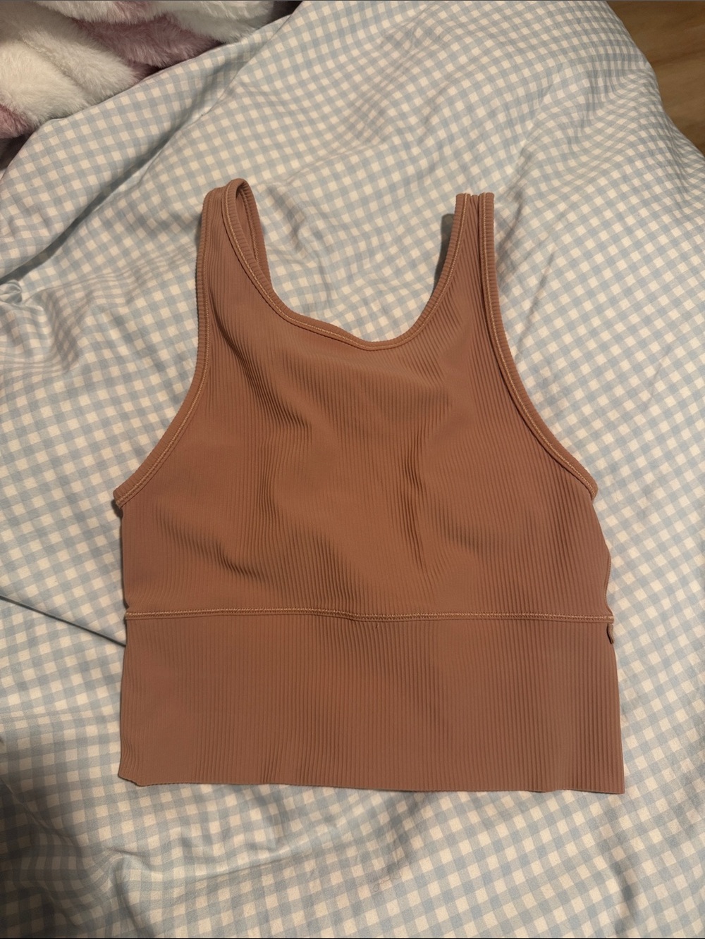 lululemon athletica ribbed tank top in mauve brown